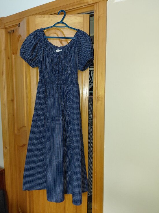 Blue gingham maxi dress Gap - Picture 7 of 7